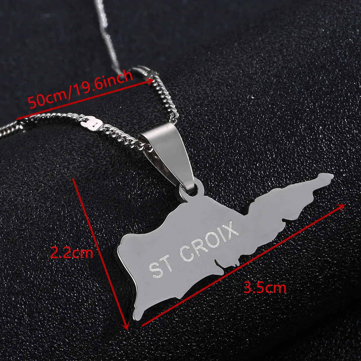 Map of ST. Croix Pendant Necklace