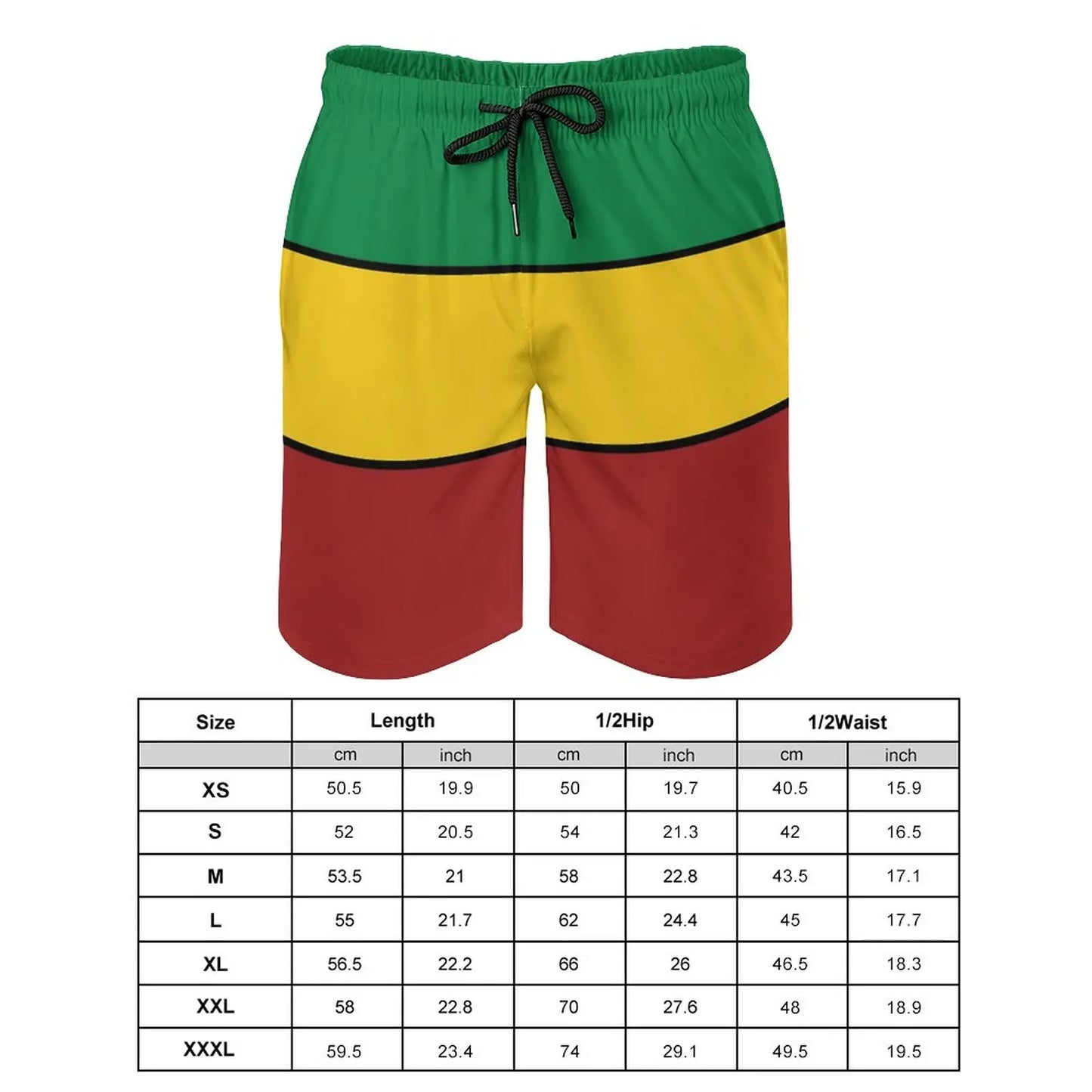 Rasta Stripes Men's Shorts