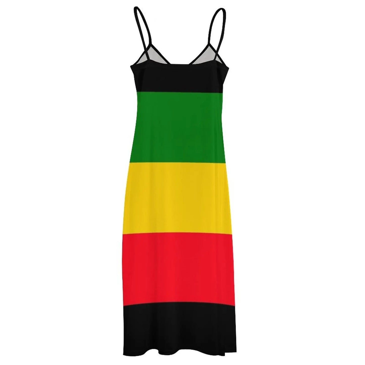 Ice/Gold/Green Rasta Flag Sleeveless Dress