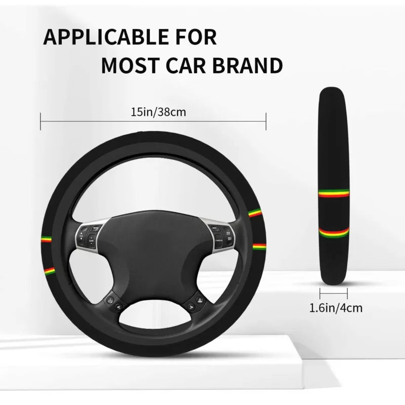 Rasta Stripe Steering Wheel Cover