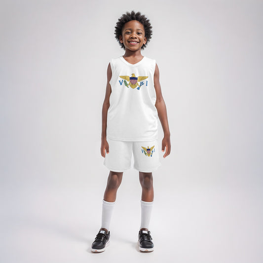 VI Flag Kids Basketball Jersey Set